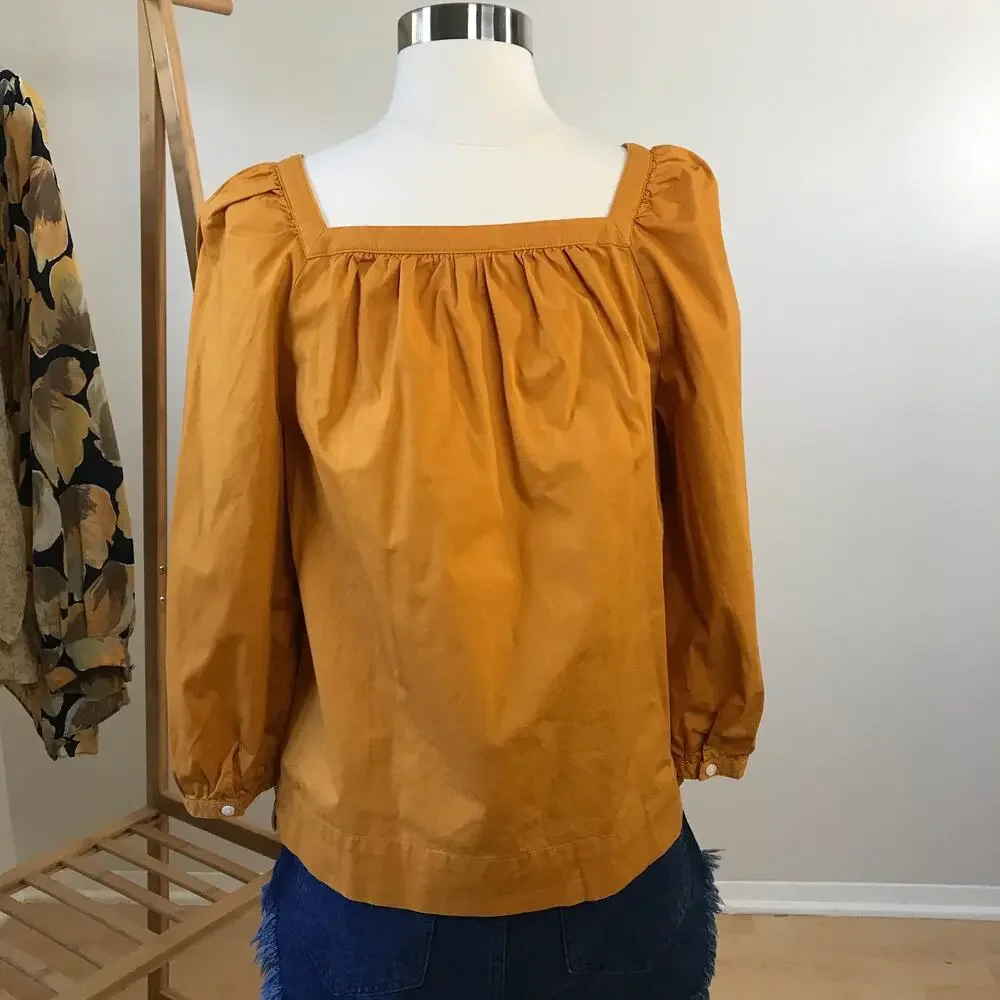 J. Crew • Penny Square Neck Peasant Top